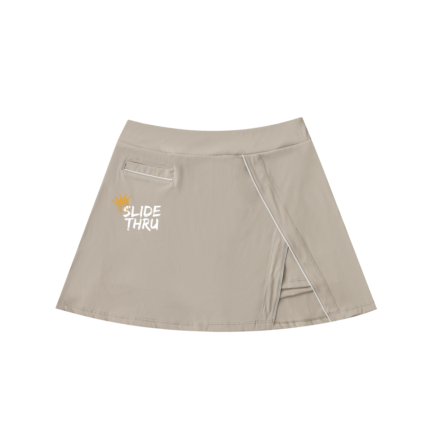 High-Waist Pocketed A-Line Skirt
