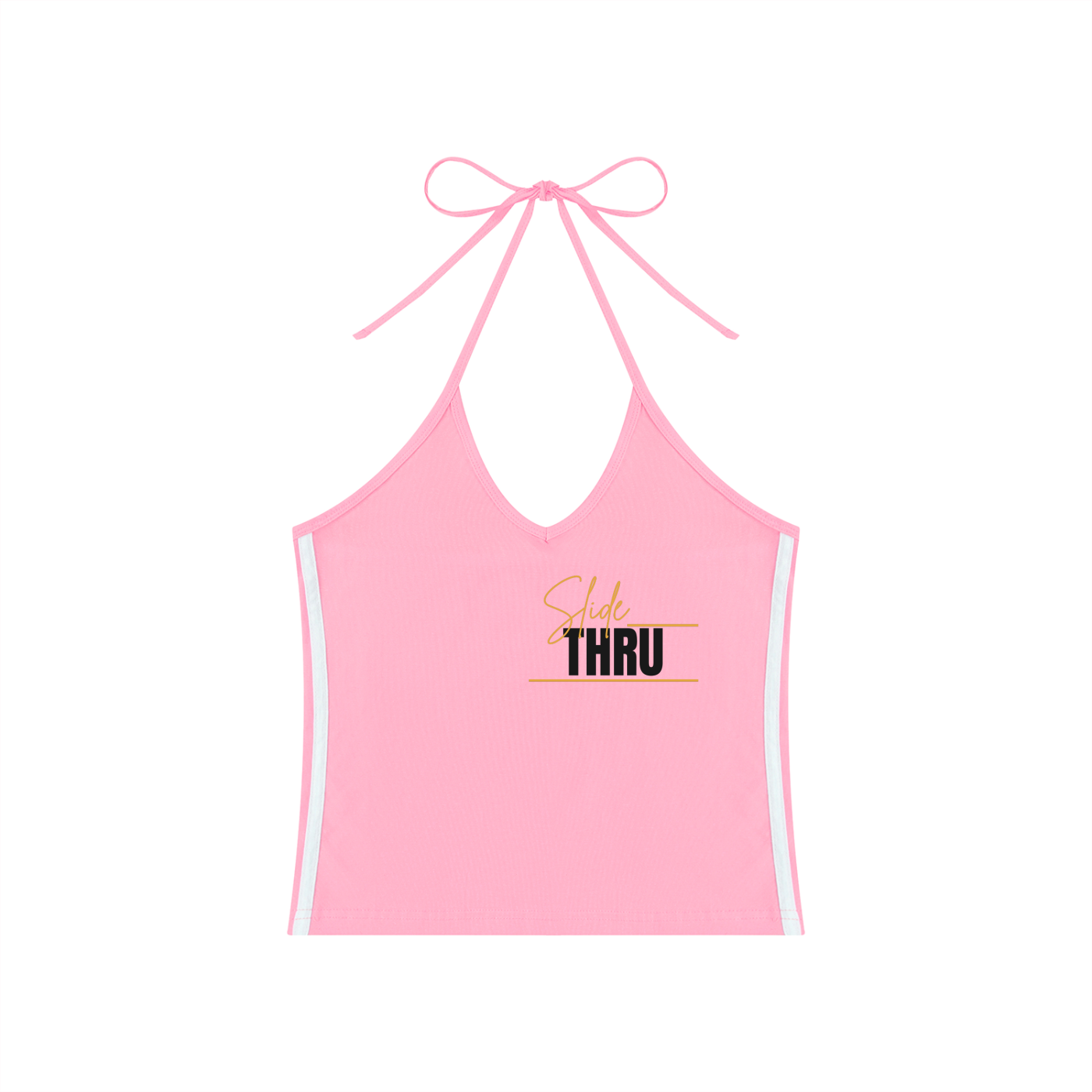 Women's Color Block Halter Crop Tank Top