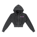 Vintage Washed Cropped Fleece Hoodie