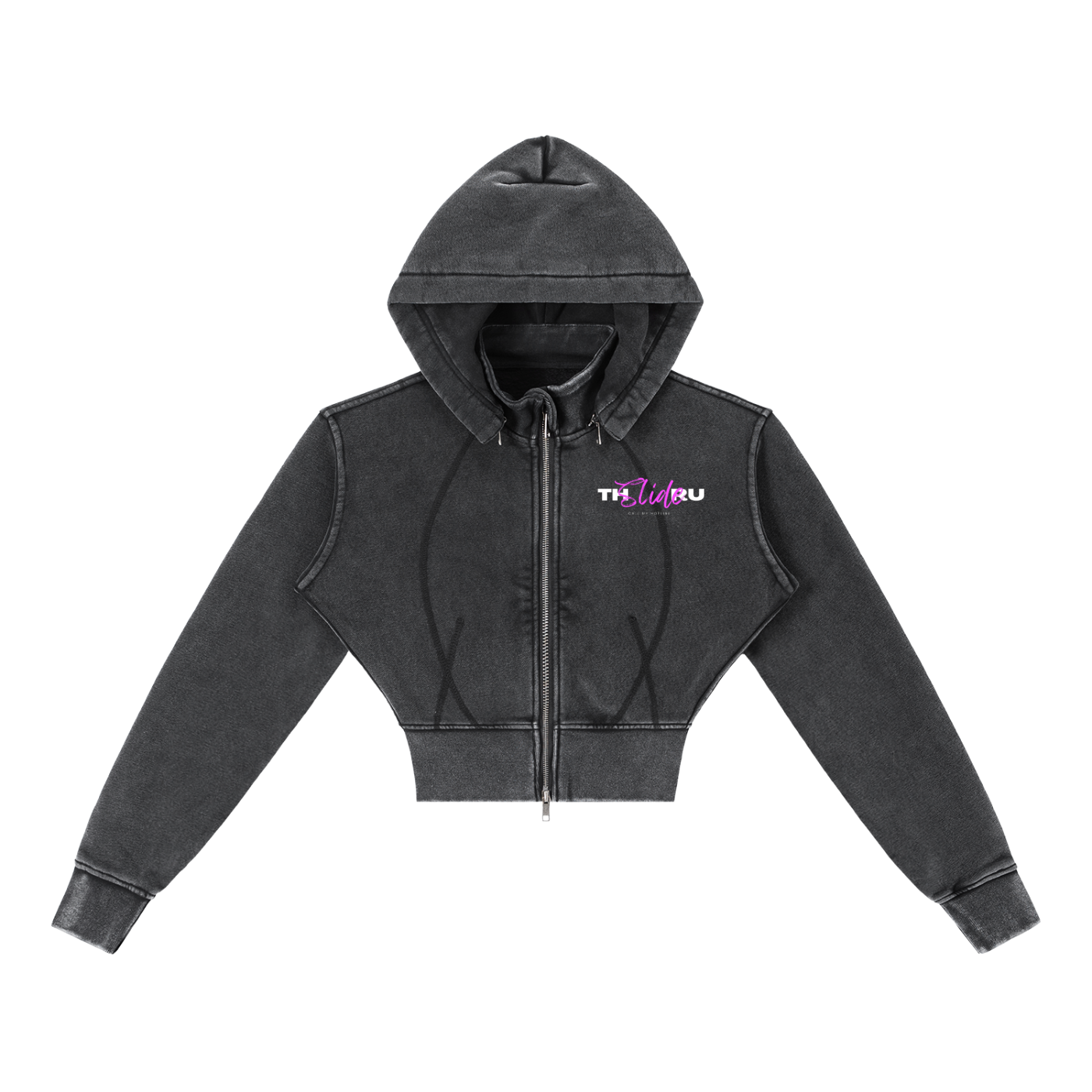 Vintage Washed Cropped Fleece Hoodie