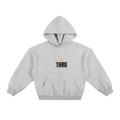 Contrast-Stitched Boxy Fleece Hoodie