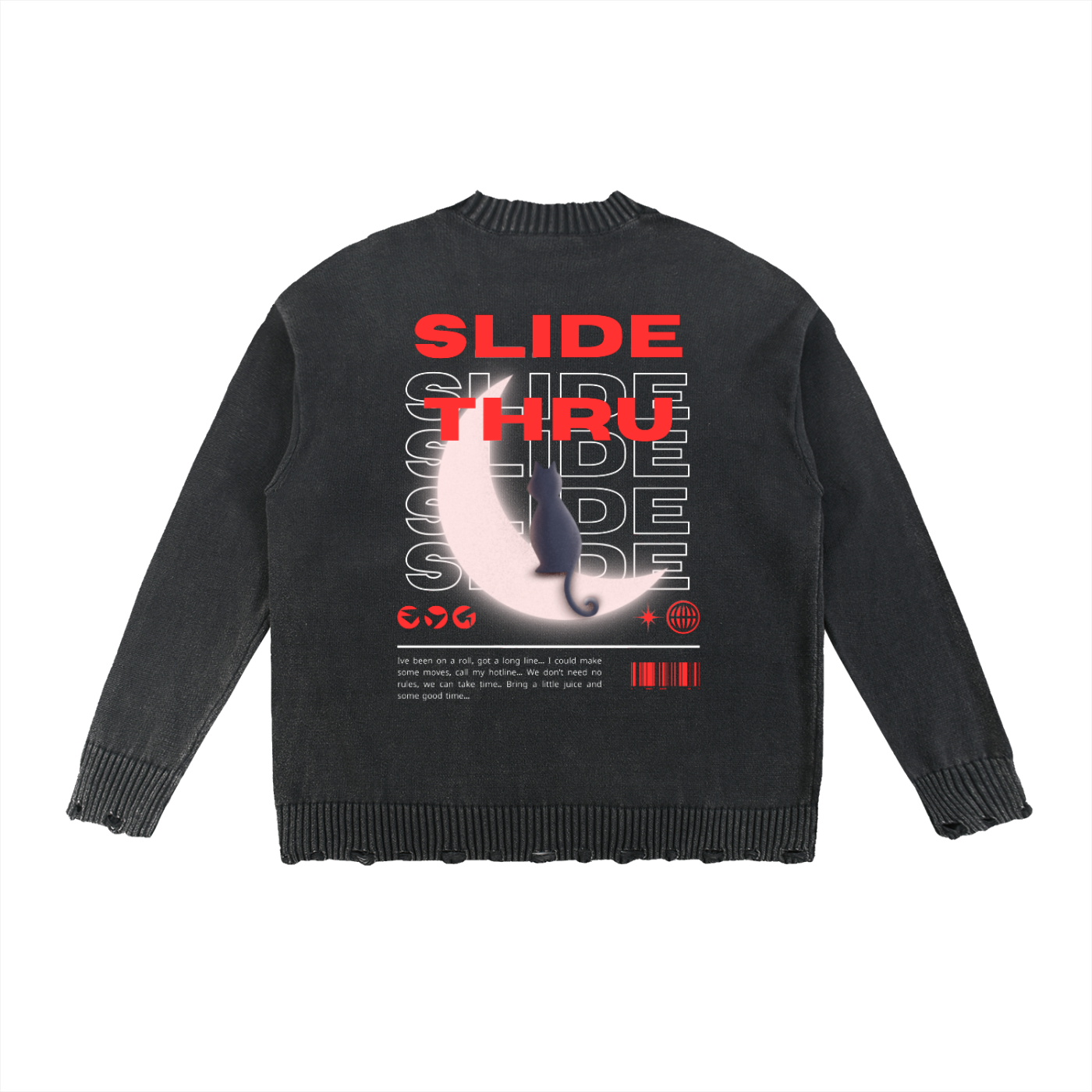 Vintage Washed Hand-Frayed Sweater