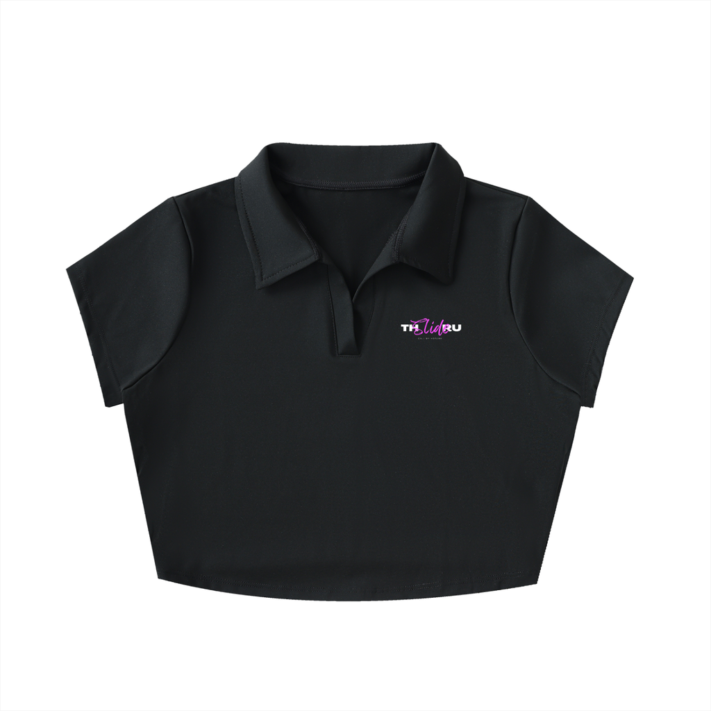 V-Neck Lapel Crop Top
