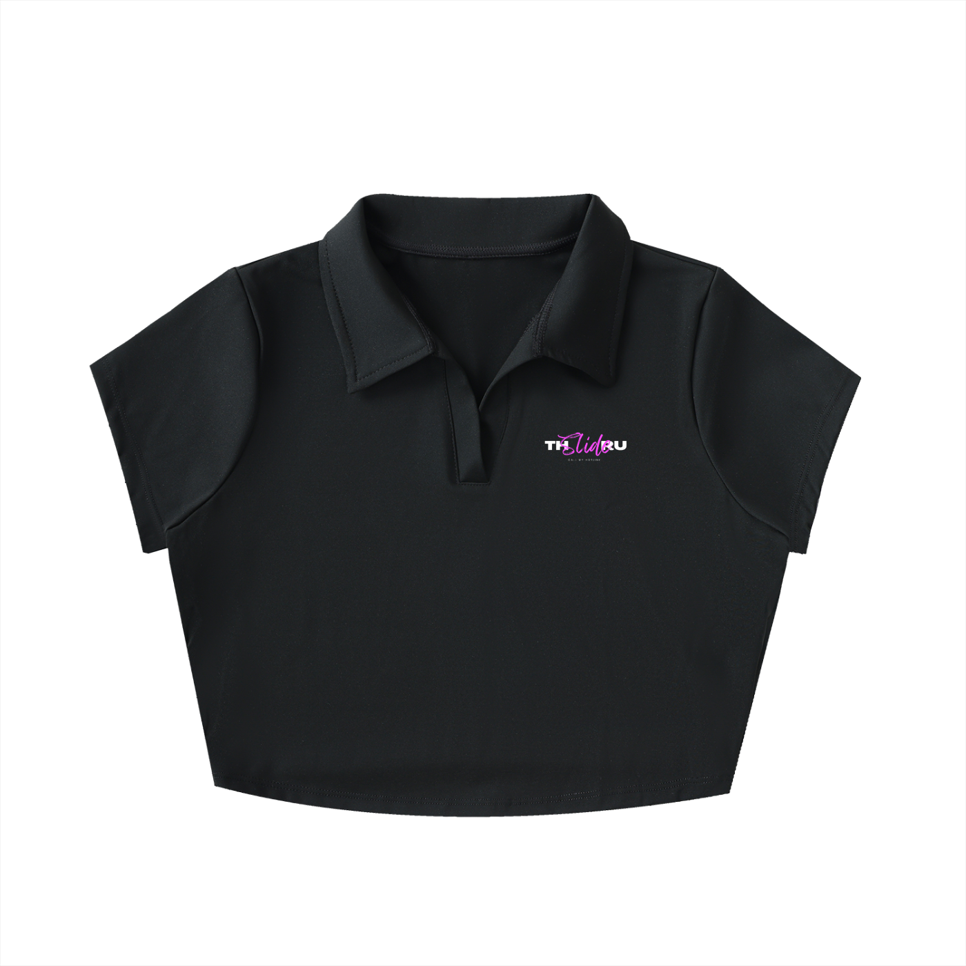 V-Neck Lapel Crop Top