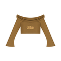 Women's Off-the-Shoulder Bell Sleeve Crop T-Shirt