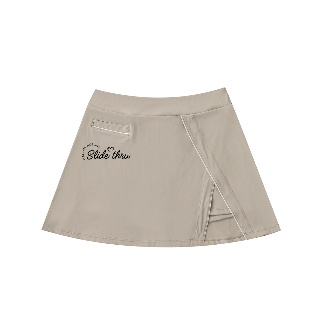 High-Waist Pocketed A-Line Skirt