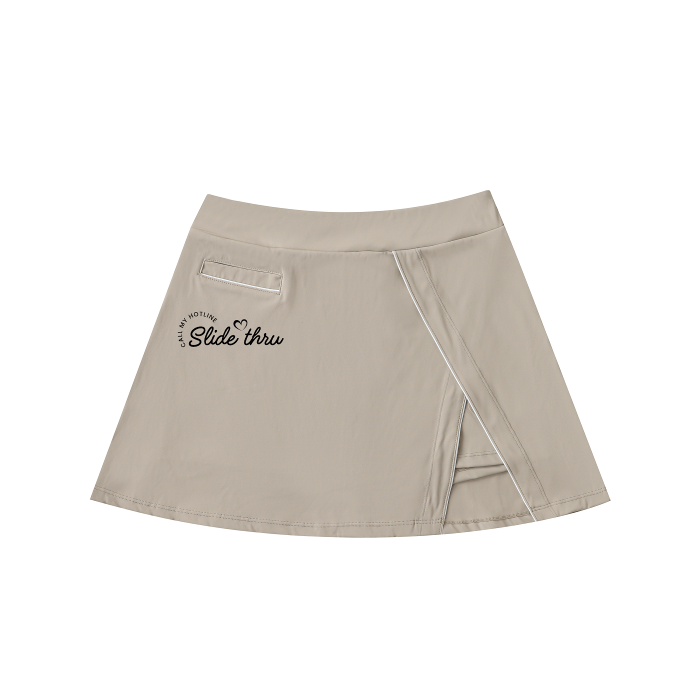 High-Waist Pocketed A-Line Skirt