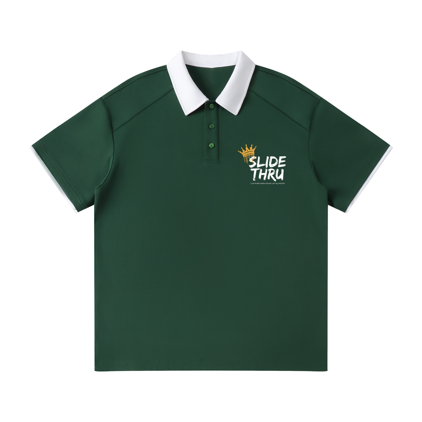 Contrast Collar Raglan Polo Shirt
