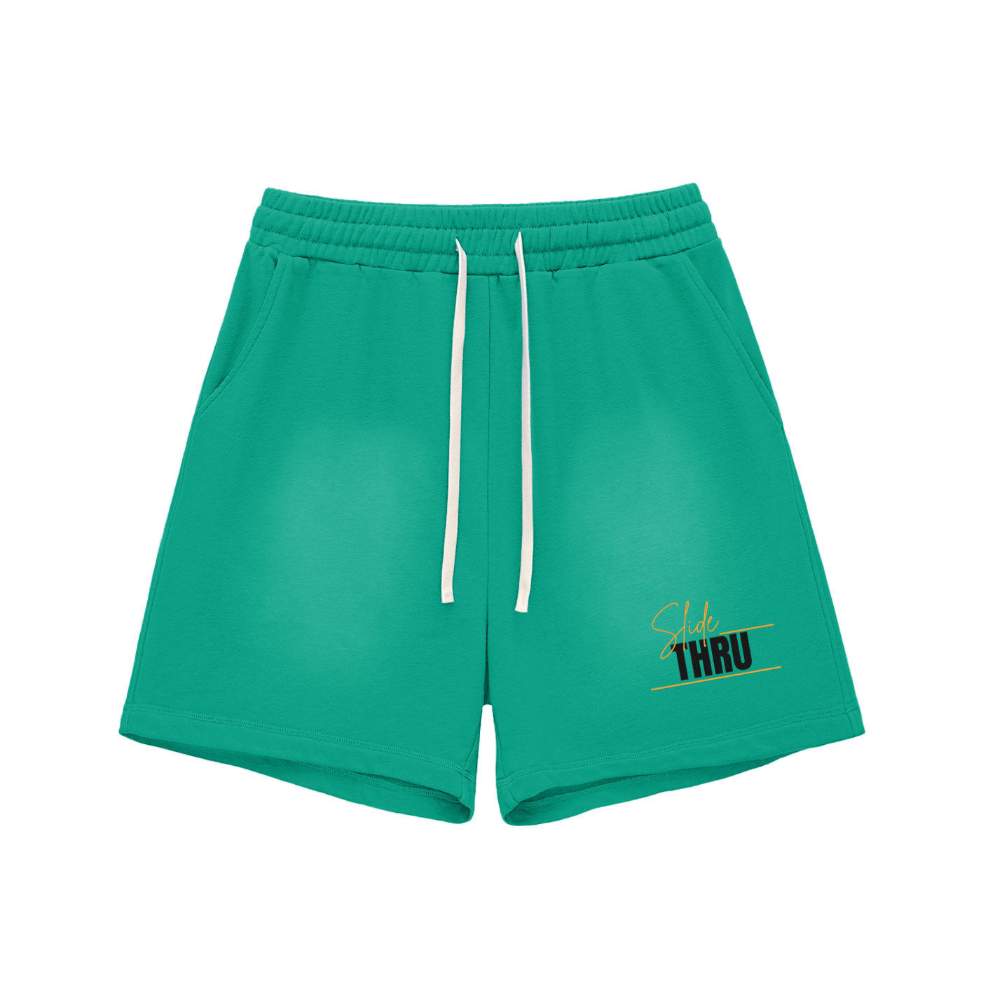 Sun Fade Raw Edge Cotton Shorts