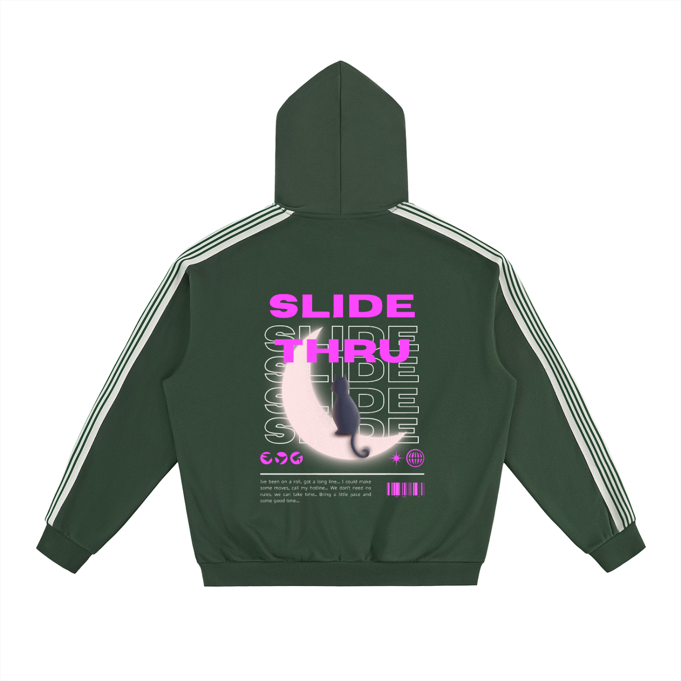 Side Stripe Drop-Shoulder Hoodie