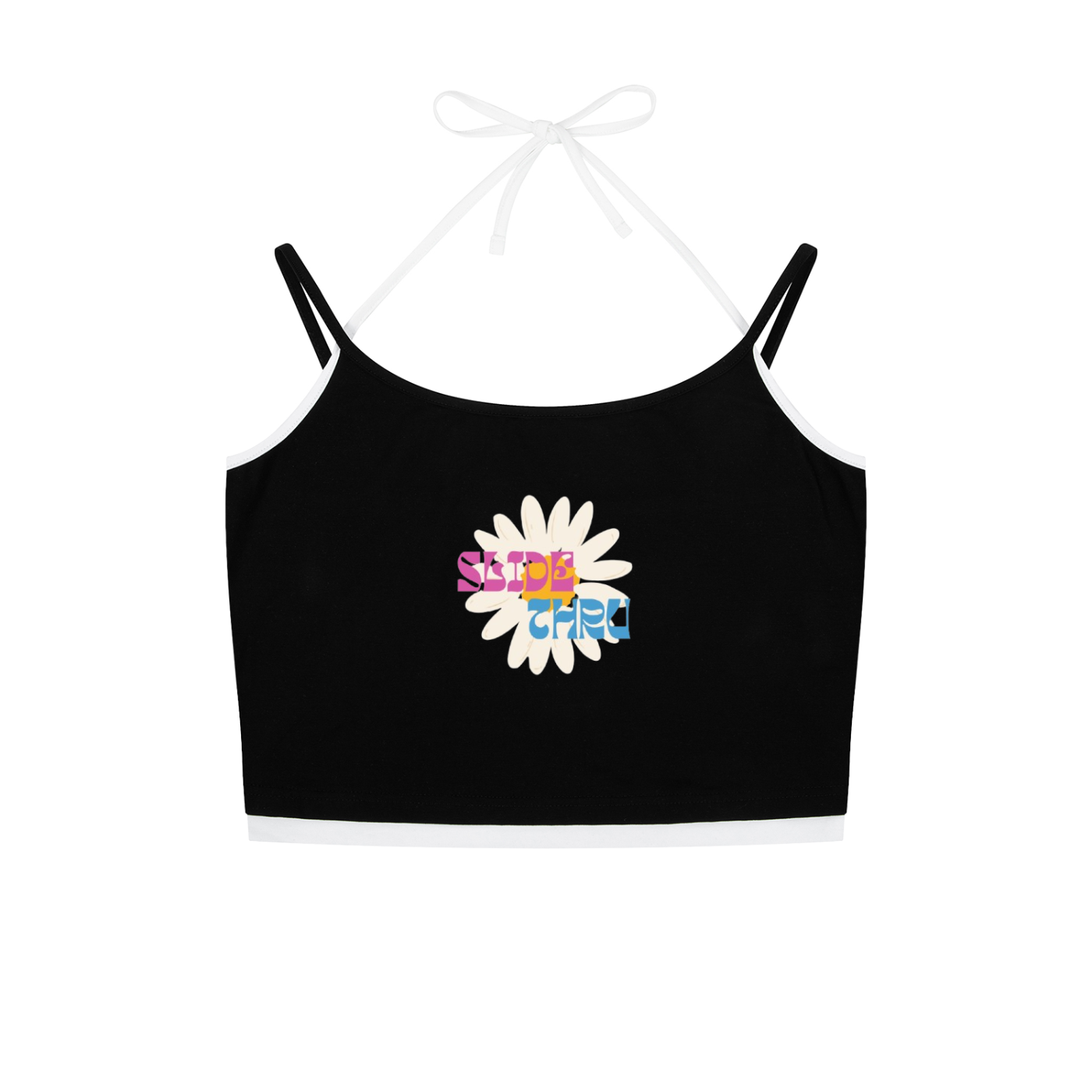 Contrast Binding Halter Tank Top