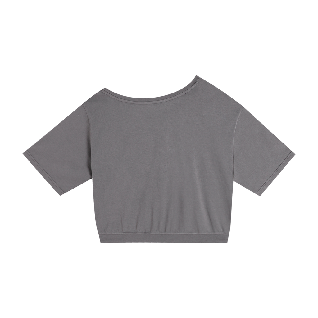 Asymmetric Shoulder Oversized Cotton T-Shirt