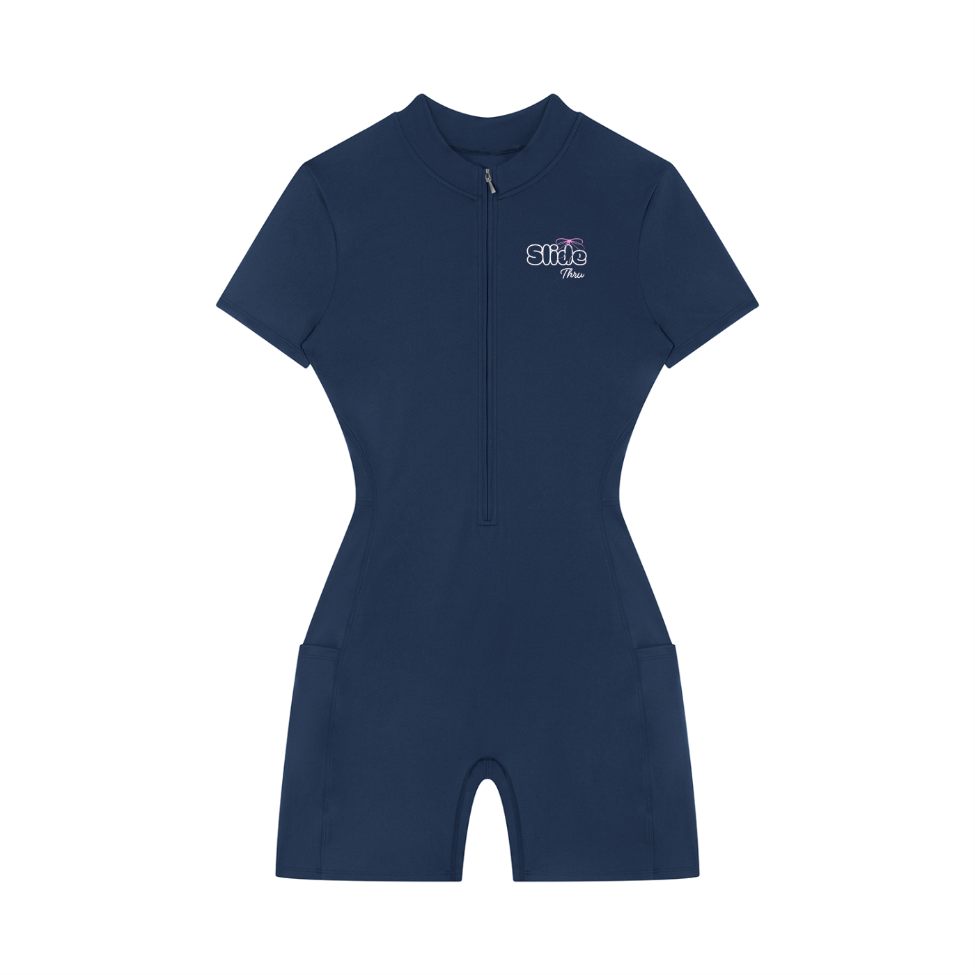 Women's Quarter-Zip Short Sleeve Romper