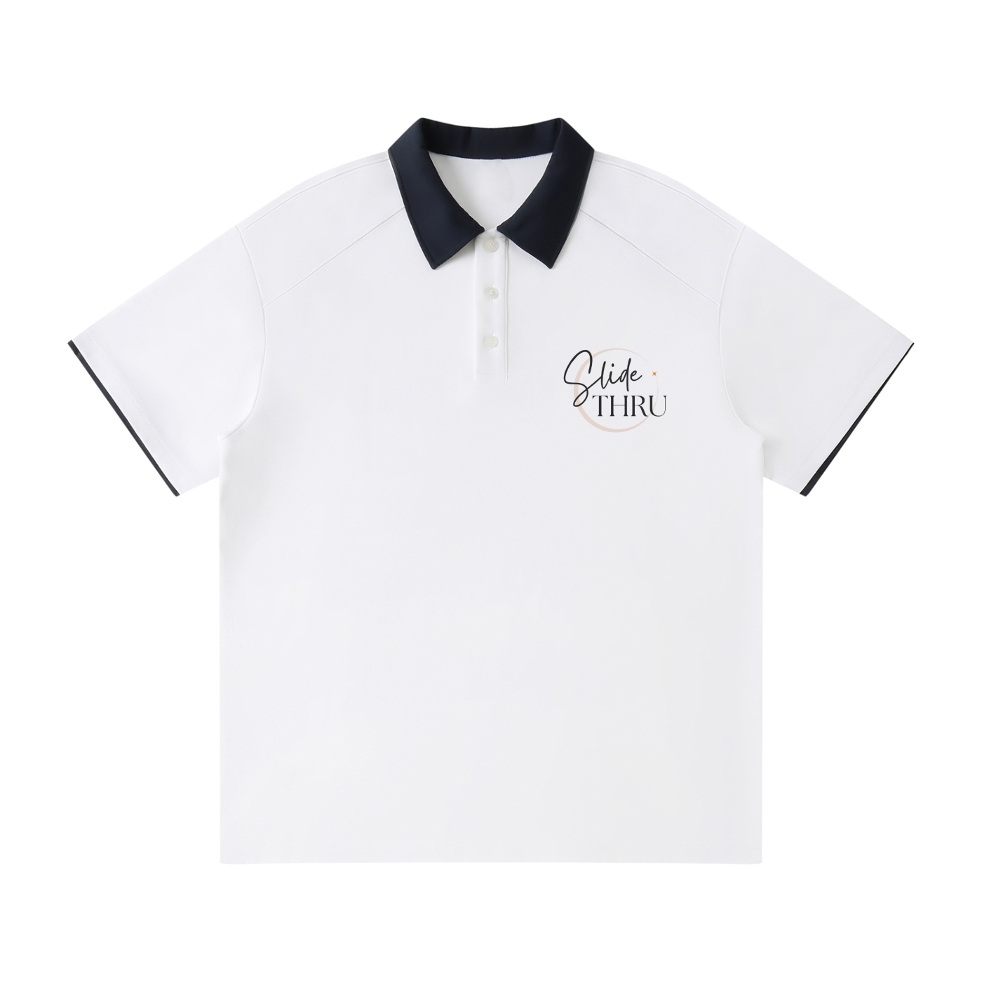 Contrast Collar Raglan Polo Shirt