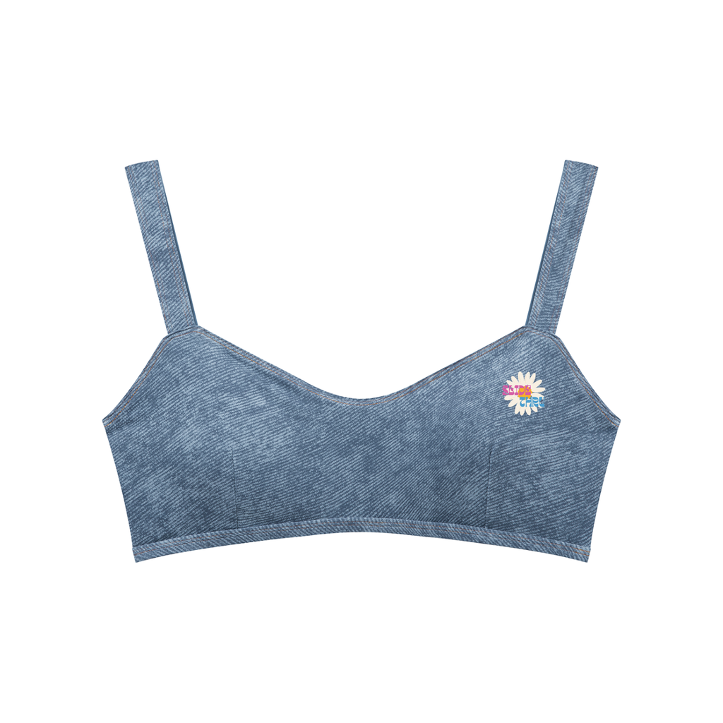 Women's Faux Denim Sports Bra
