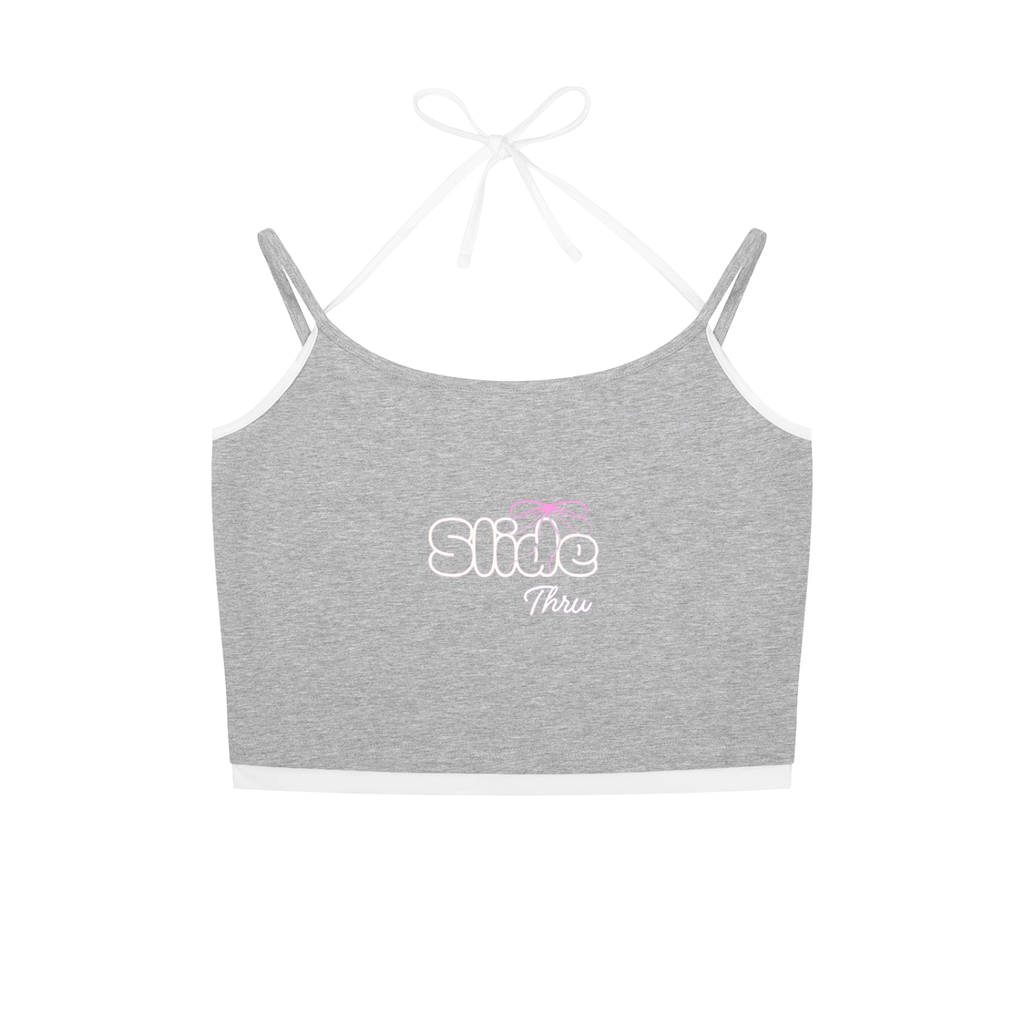 Contrast Binding Halter Tank Top