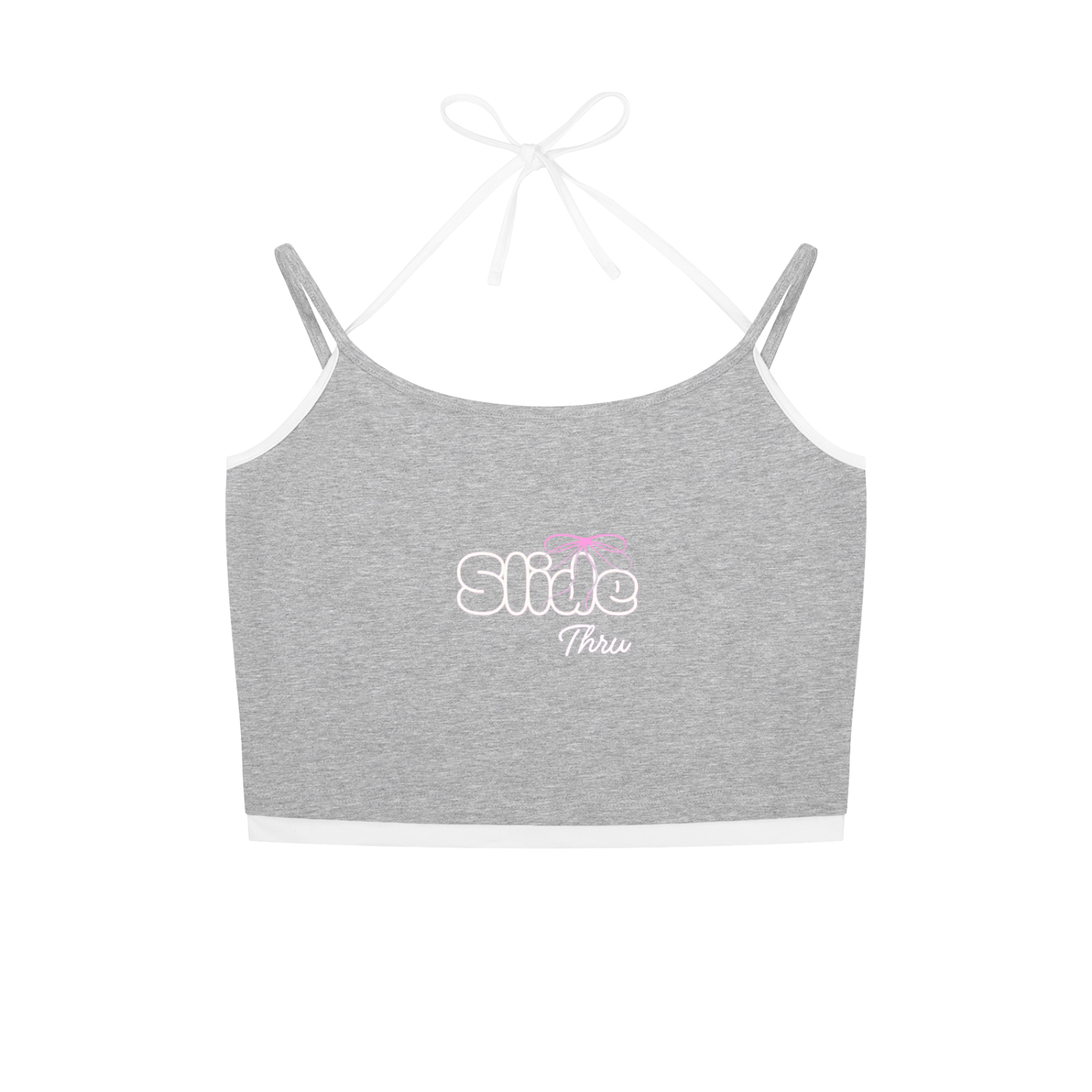 Contrast Binding Halter Tank Top