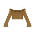 Women's Off-the-Shoulder Bell Sleeve Crop T-Shirt