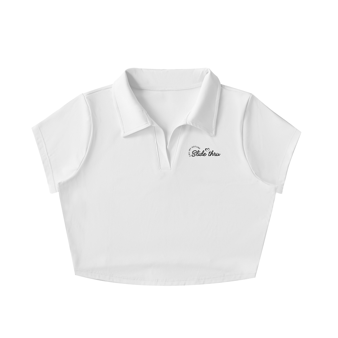 V-Neck Lapel Crop Top