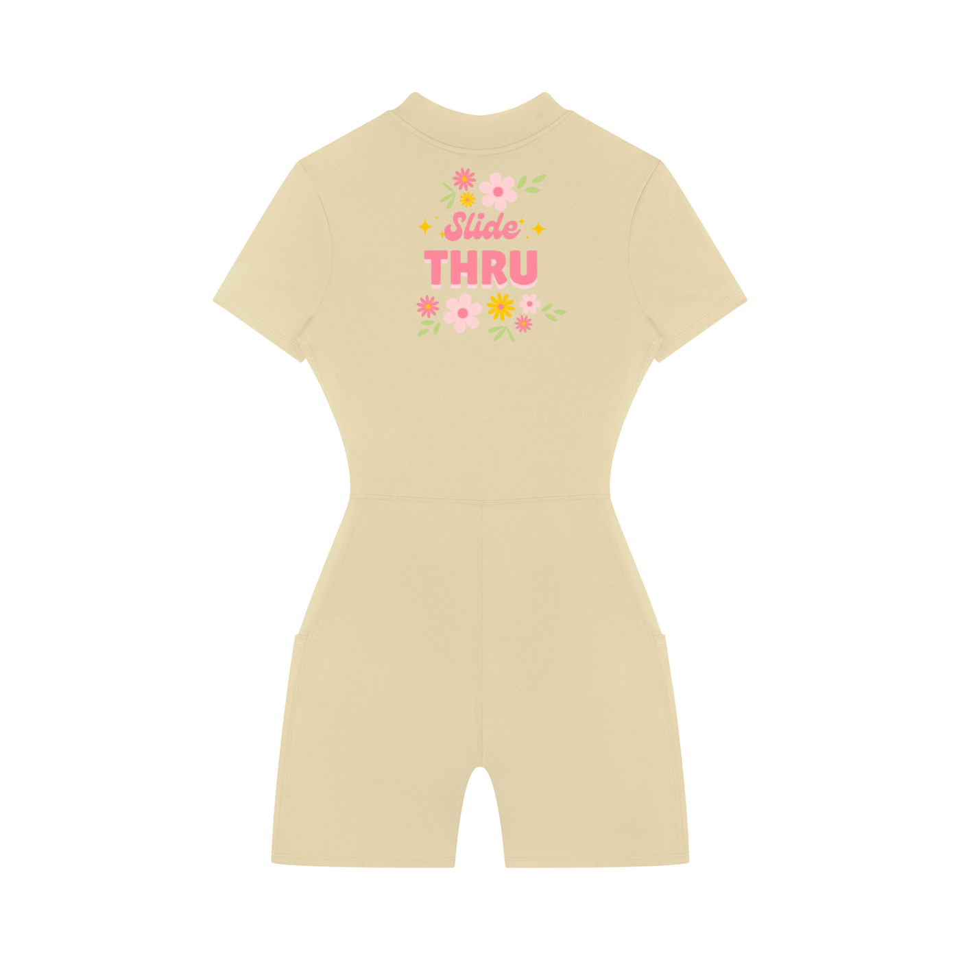 Women's Quarter-Zip Short Sleeve Romper