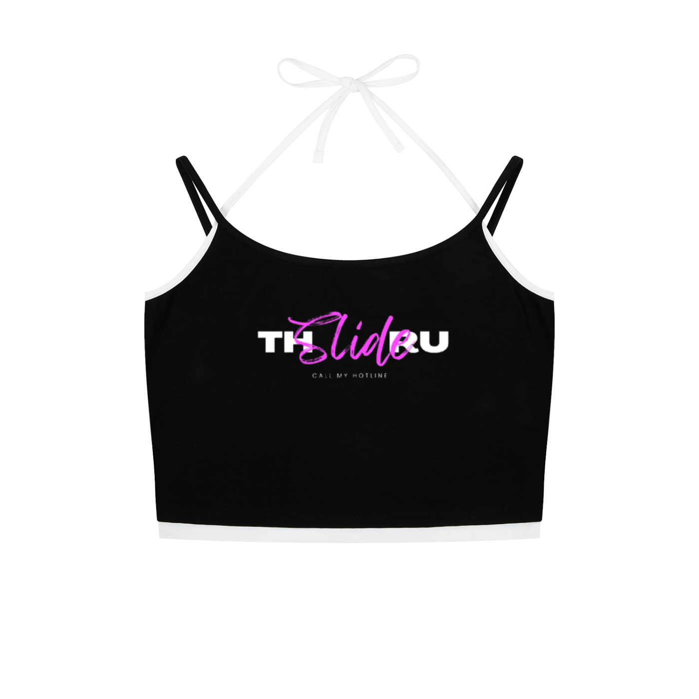 Contrast Binding Halter Tank Top