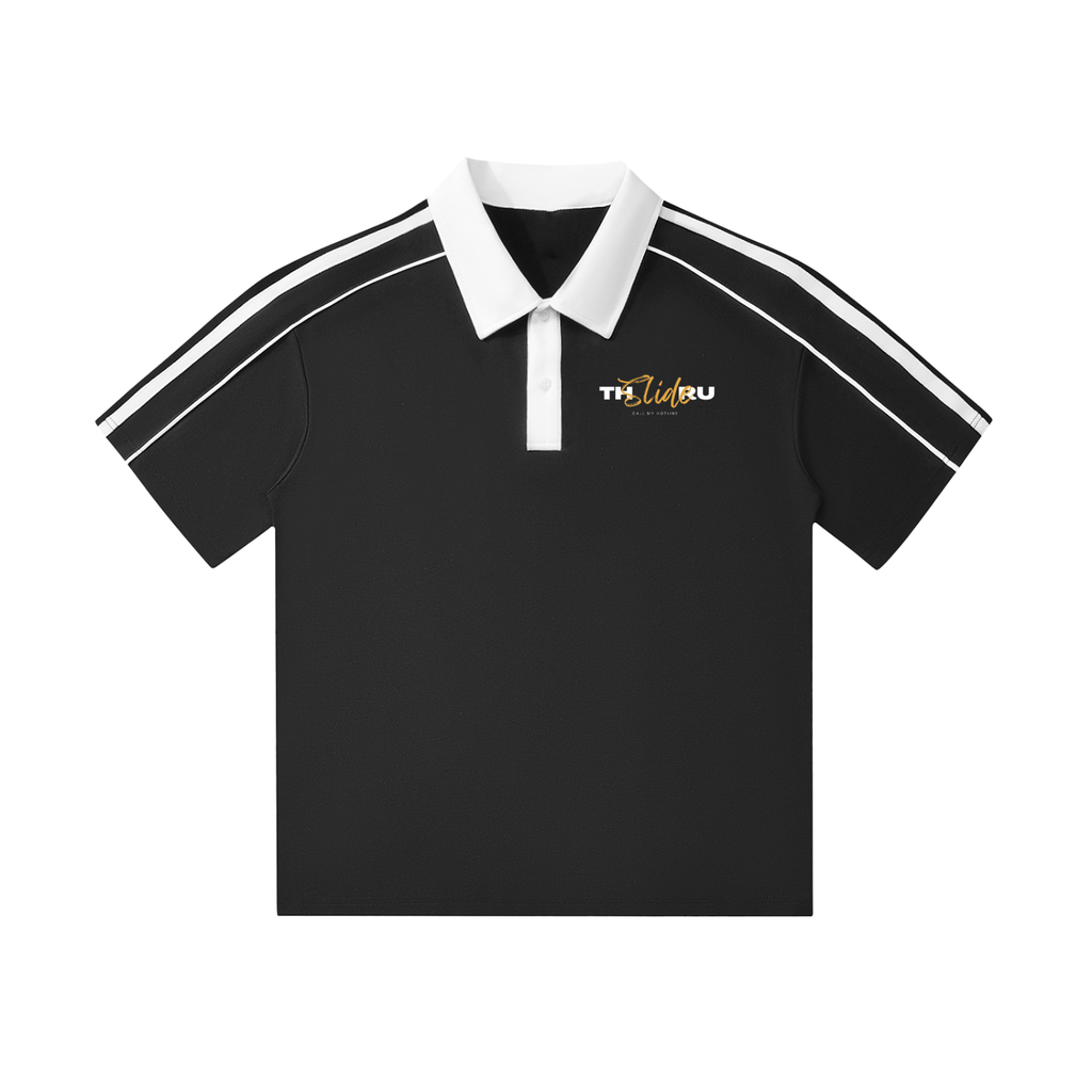 Contrast Collar Short-Sleeve Polo Shirt