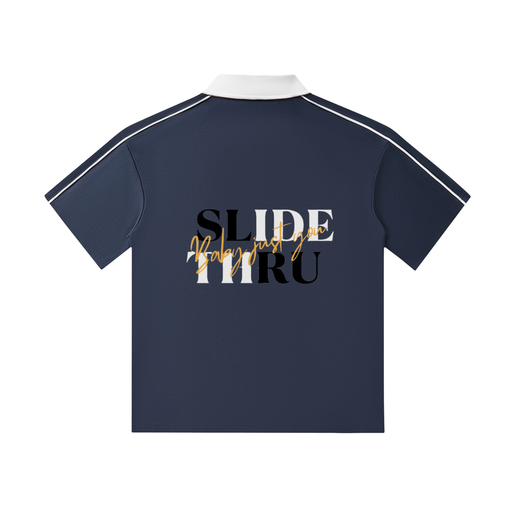 Contrast Collar Short-Sleeve Polo Shirt