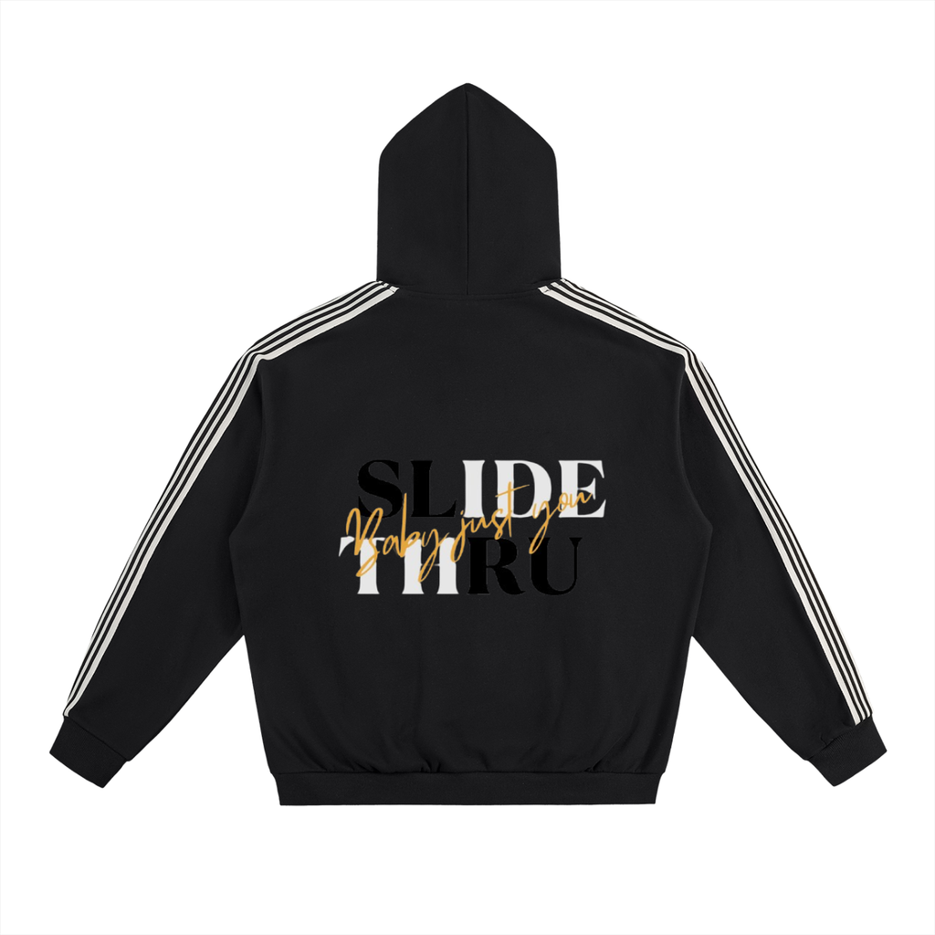 Side Stripe Drop-Shoulder Hoodie