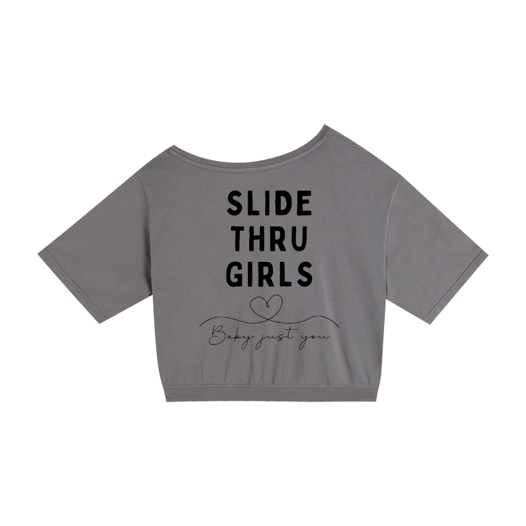 Asymmetric Shoulder Oversized Cotton T-Shirt