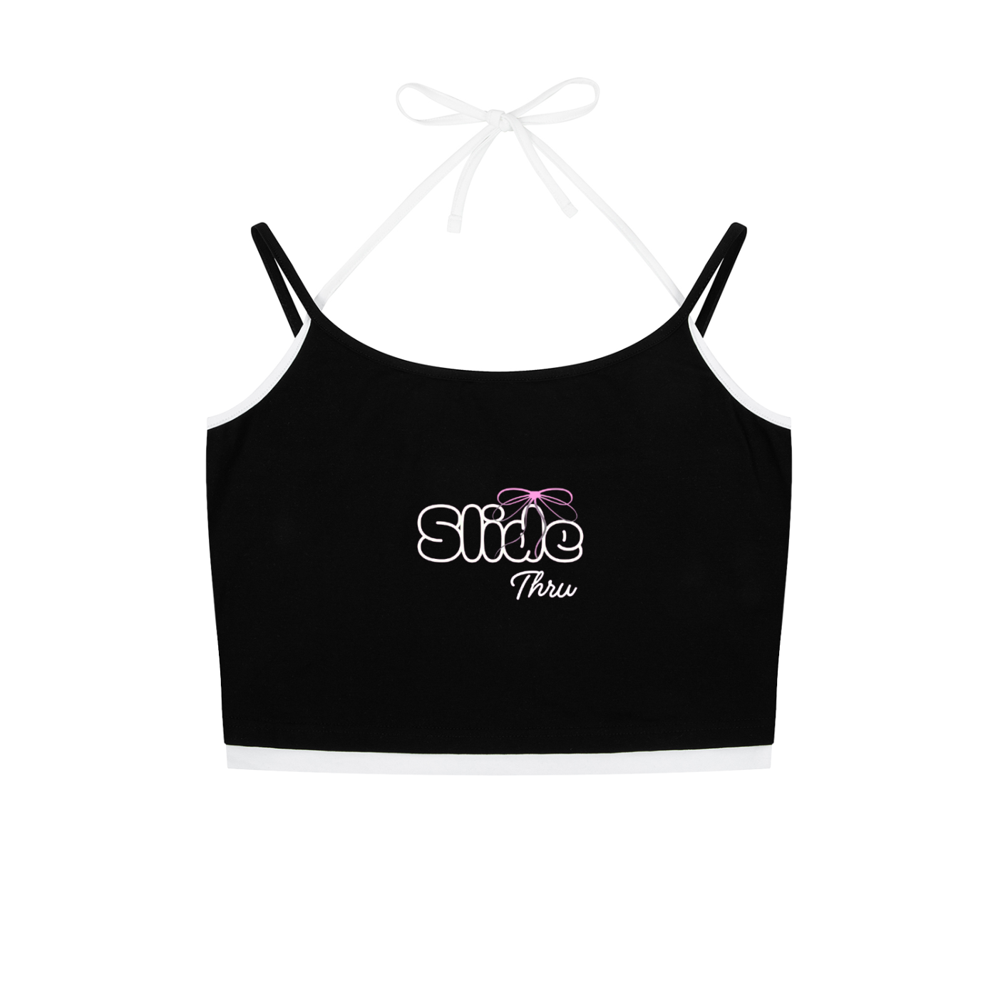 Contrast Binding Halter Tank Top