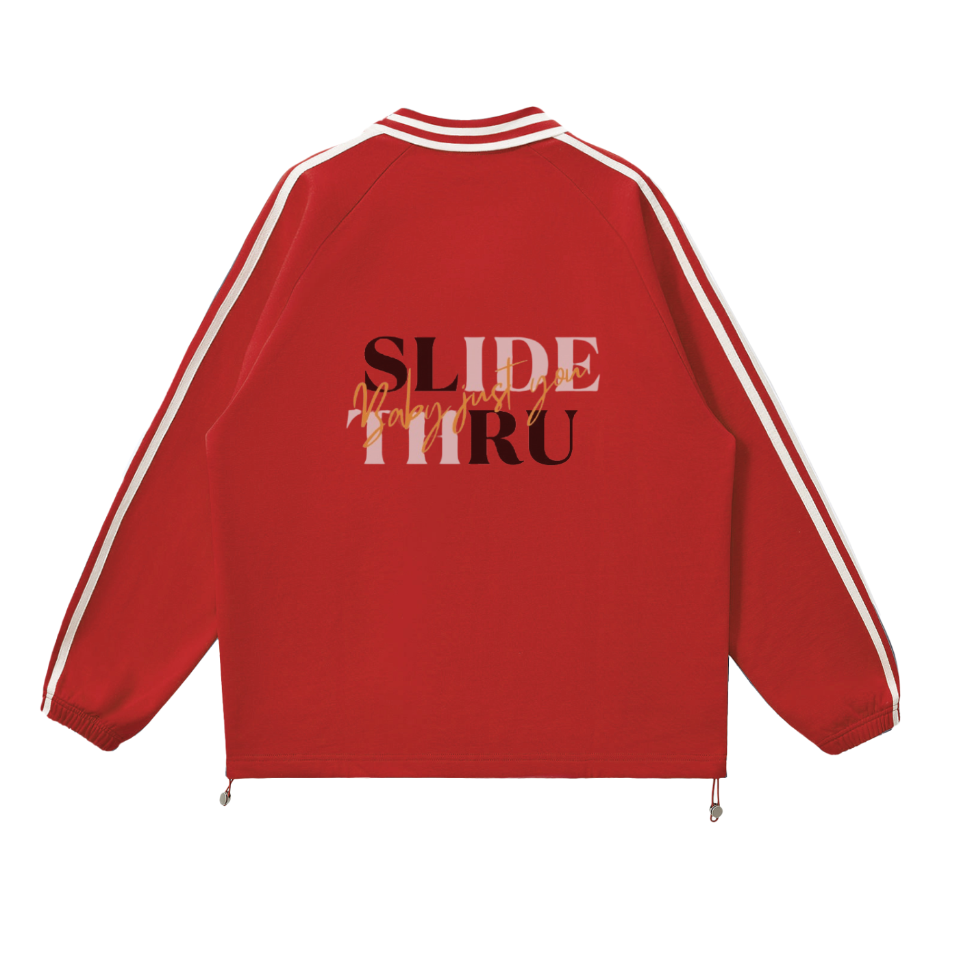 Contrast Striped Lapel Collar Sweatshirt