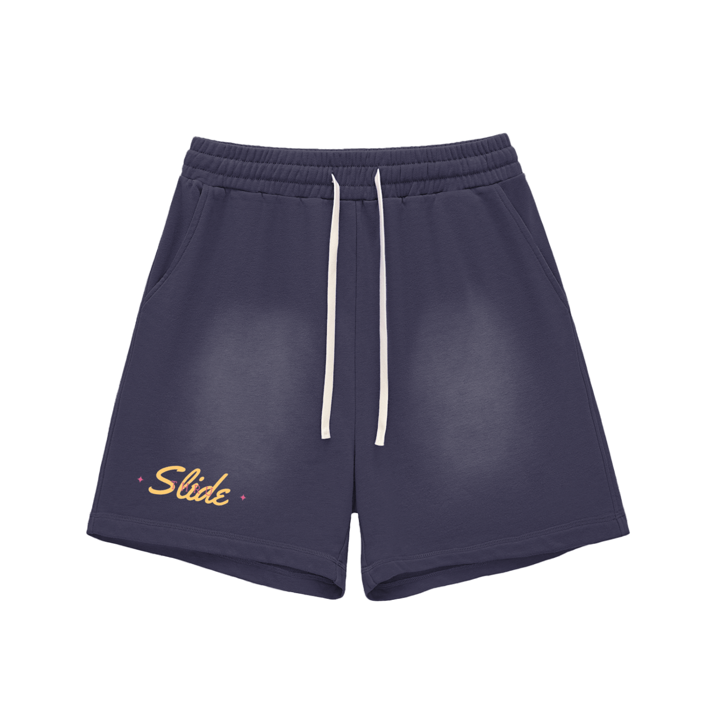 Sun Fade Raw Edge Cotton Shorts