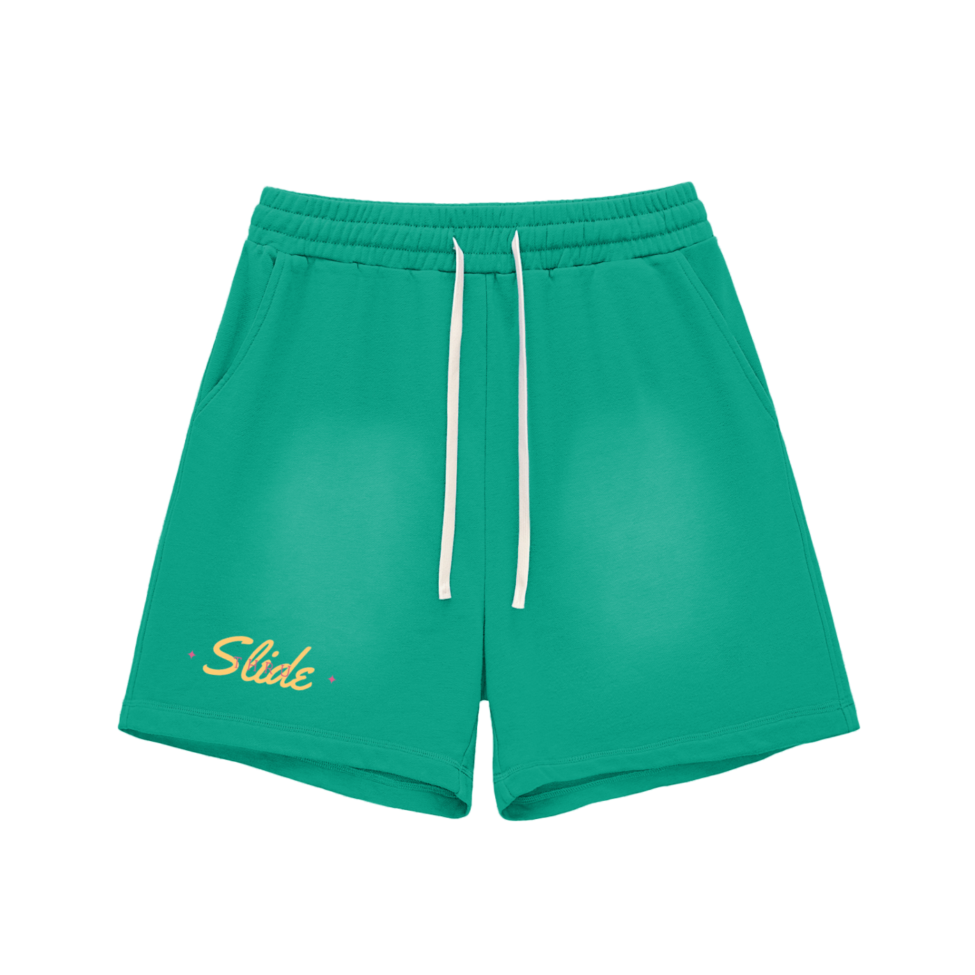 Sun Fade Raw Edge Cotton Shorts
