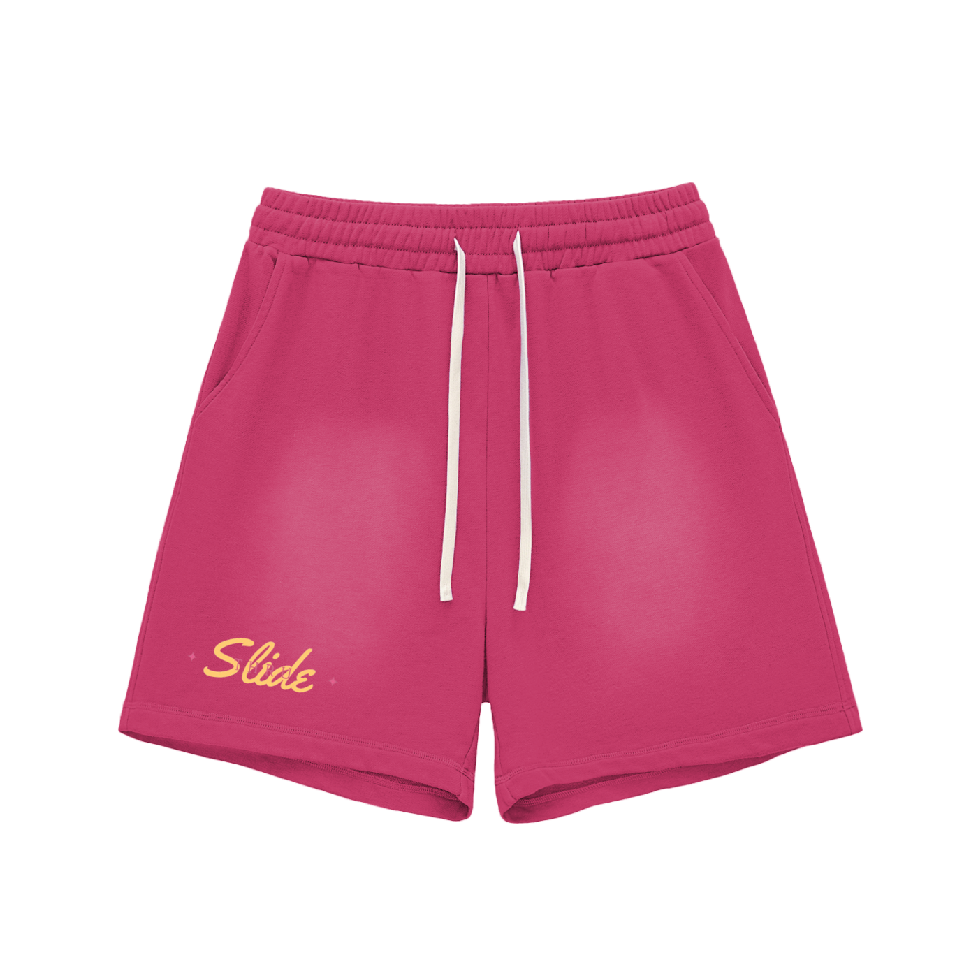 Sun Fade Raw Edge Cotton Shorts