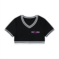 Women's Color Block V-Neck Crop T-Shirt