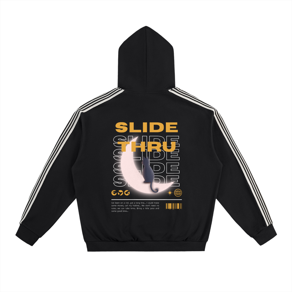 Side Stripe Drop-Shoulder Hoodie