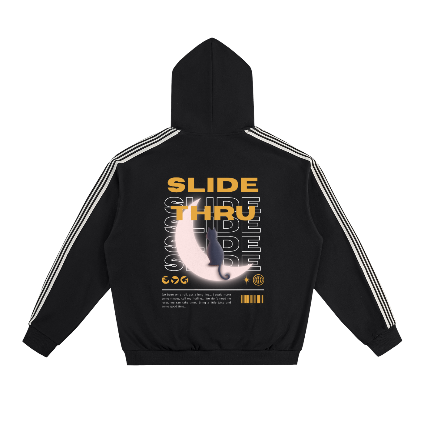 Side Stripe Drop-Shoulder Hoodie