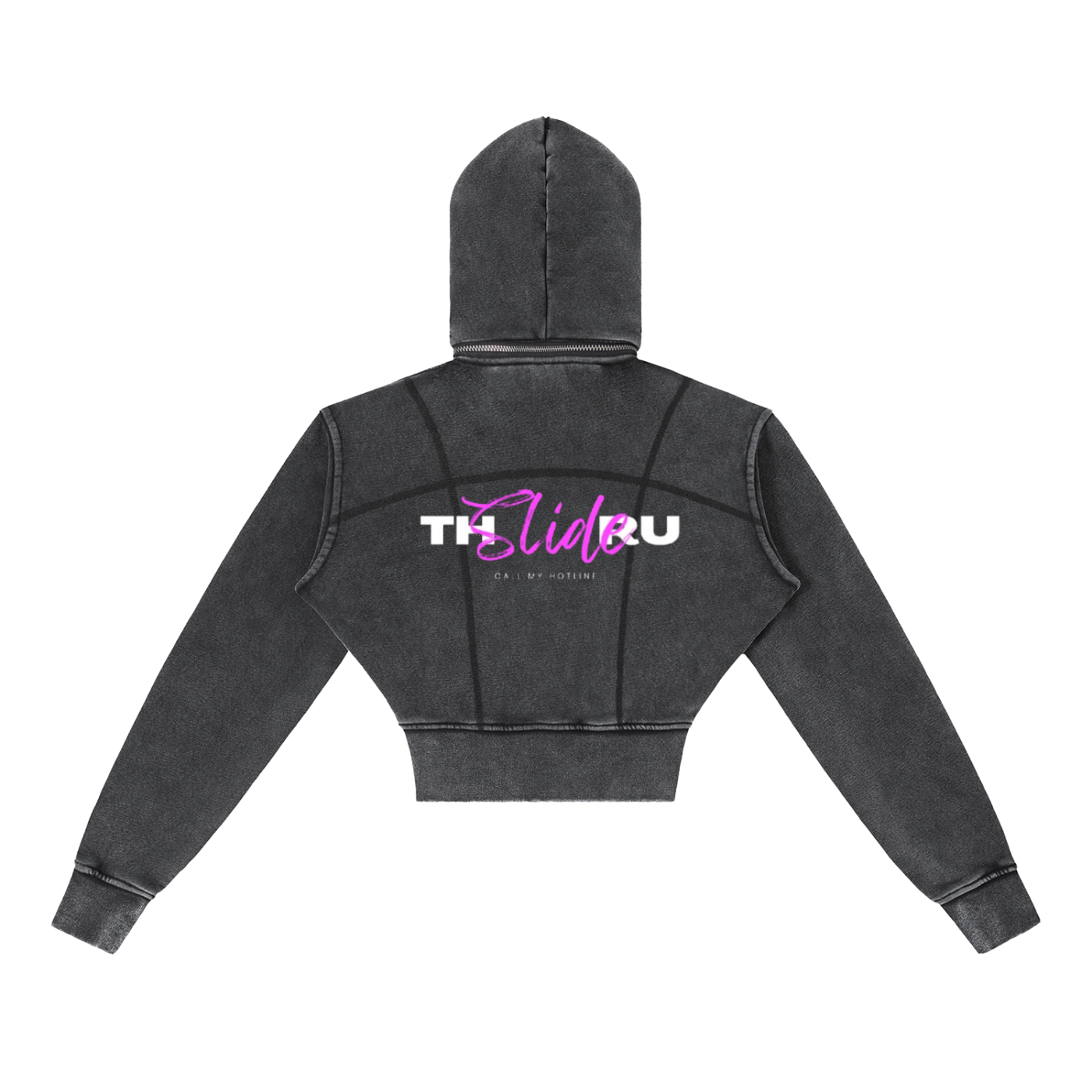 Vintage Washed Cropped Fleece Hoodie