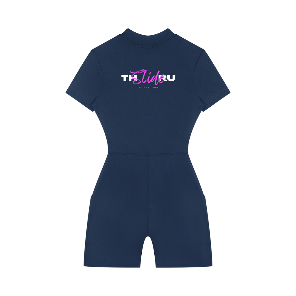 Women's Quarter-Zip Short Sleeve Romper