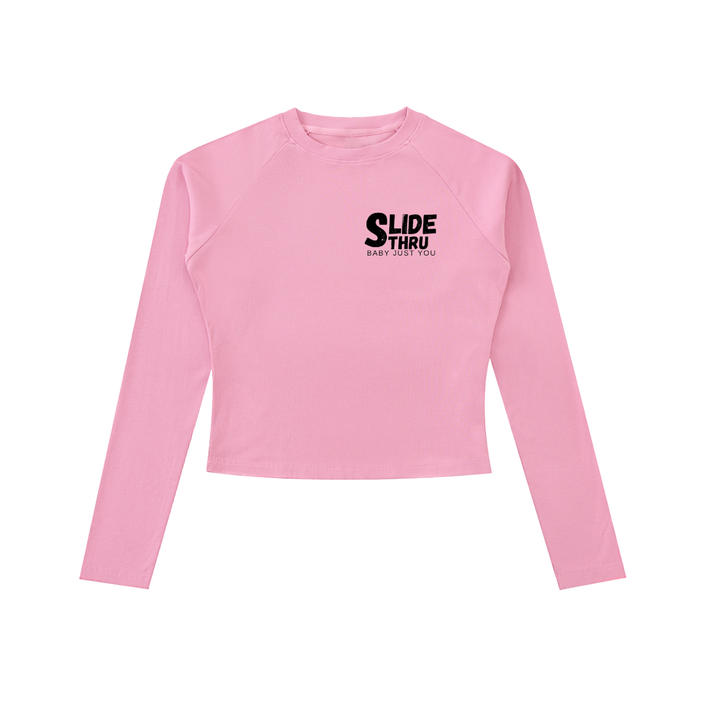 Dyed Washed Raglan Long Sleeve Slim T-Shirt