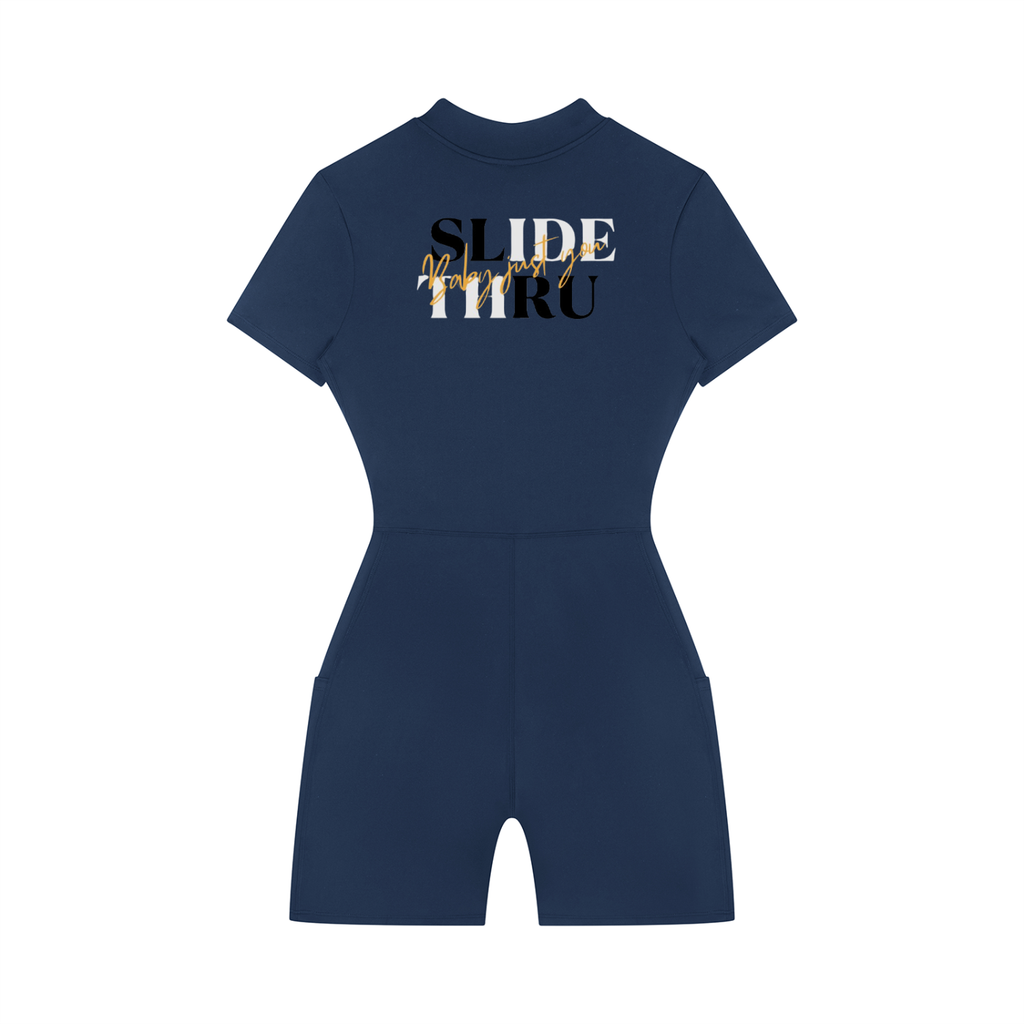 Women's Quarter-Zip Short Sleeve Romper