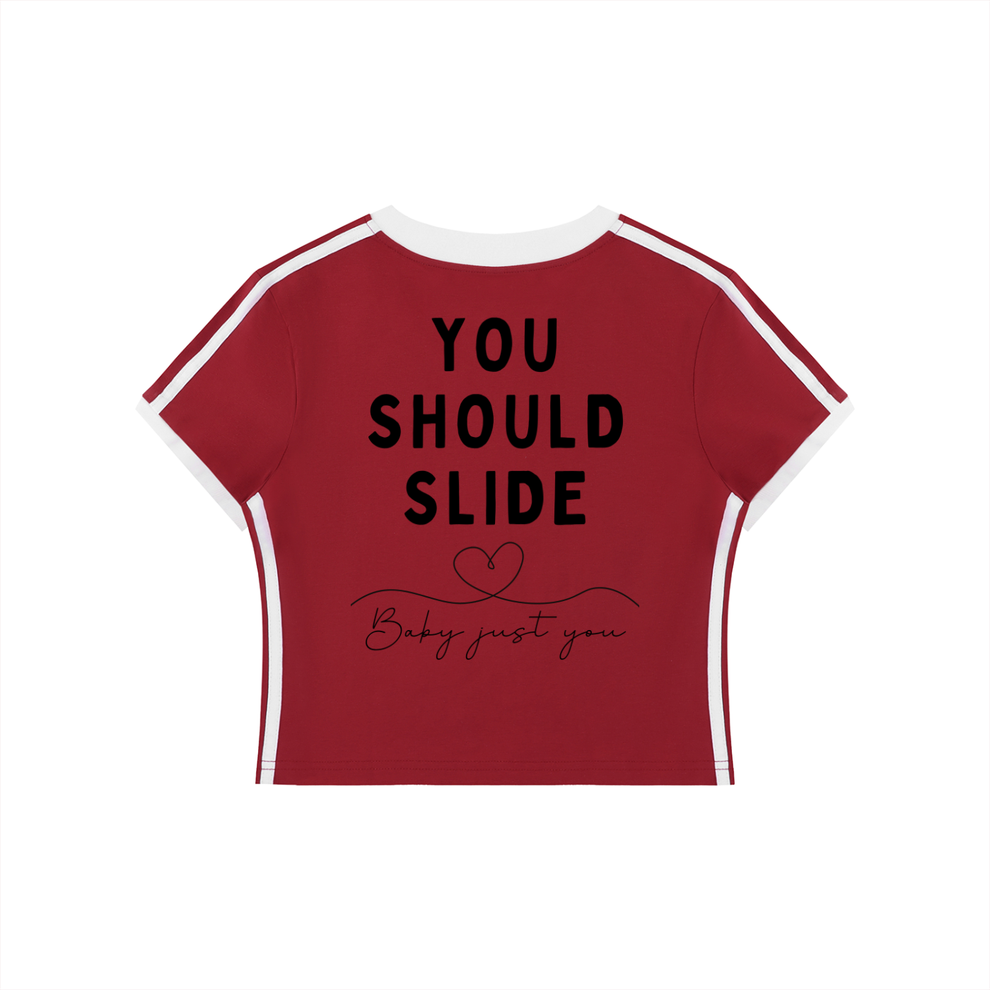 Women's Retro Binding V-Neck Crop T-Shirt