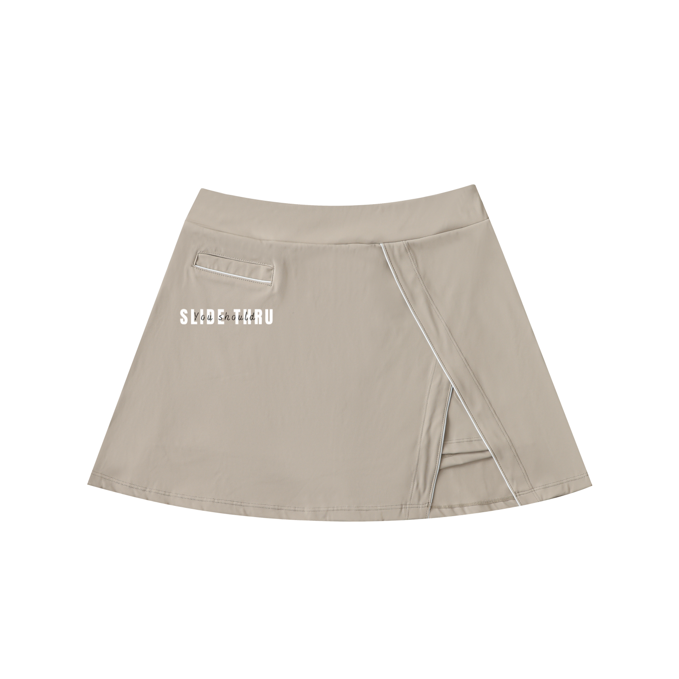 High-Waist Pocketed A-Line Skirt