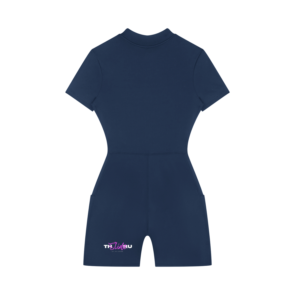 Women's Quarter-Zip Short Sleeve Romper