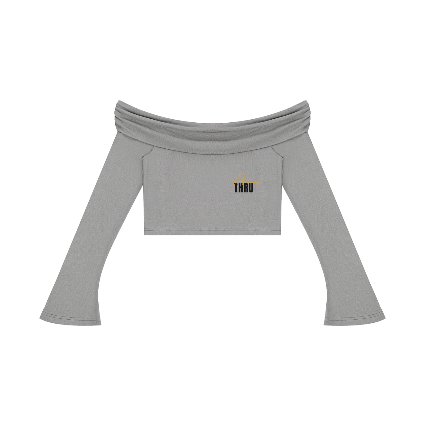 Women's Off-the-Shoulder Bell Sleeve Crop T-Shirt