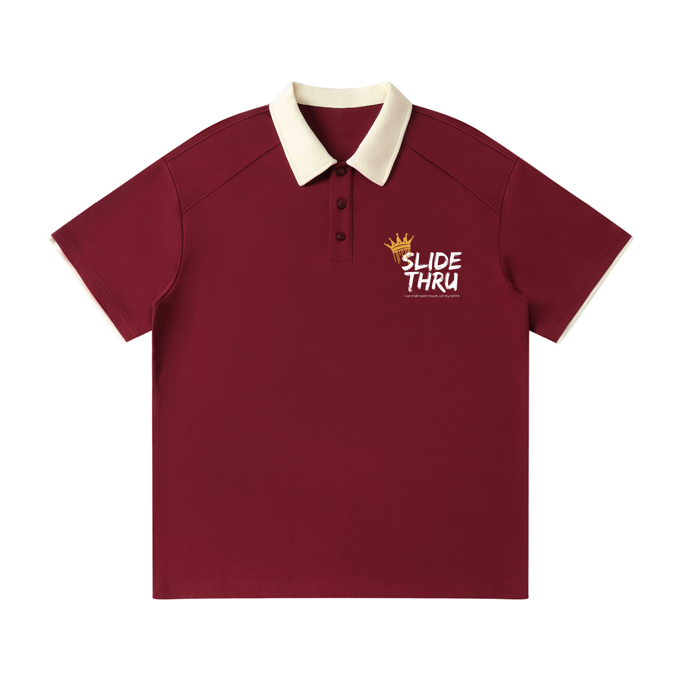 Contrast Collar Raglan Polo Shirt