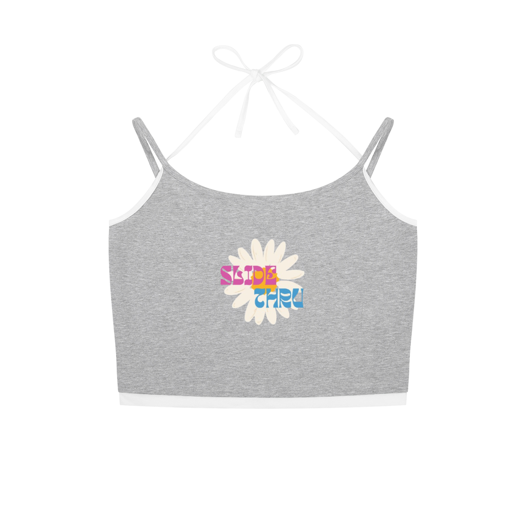 Contrast Binding Halter Tank Top