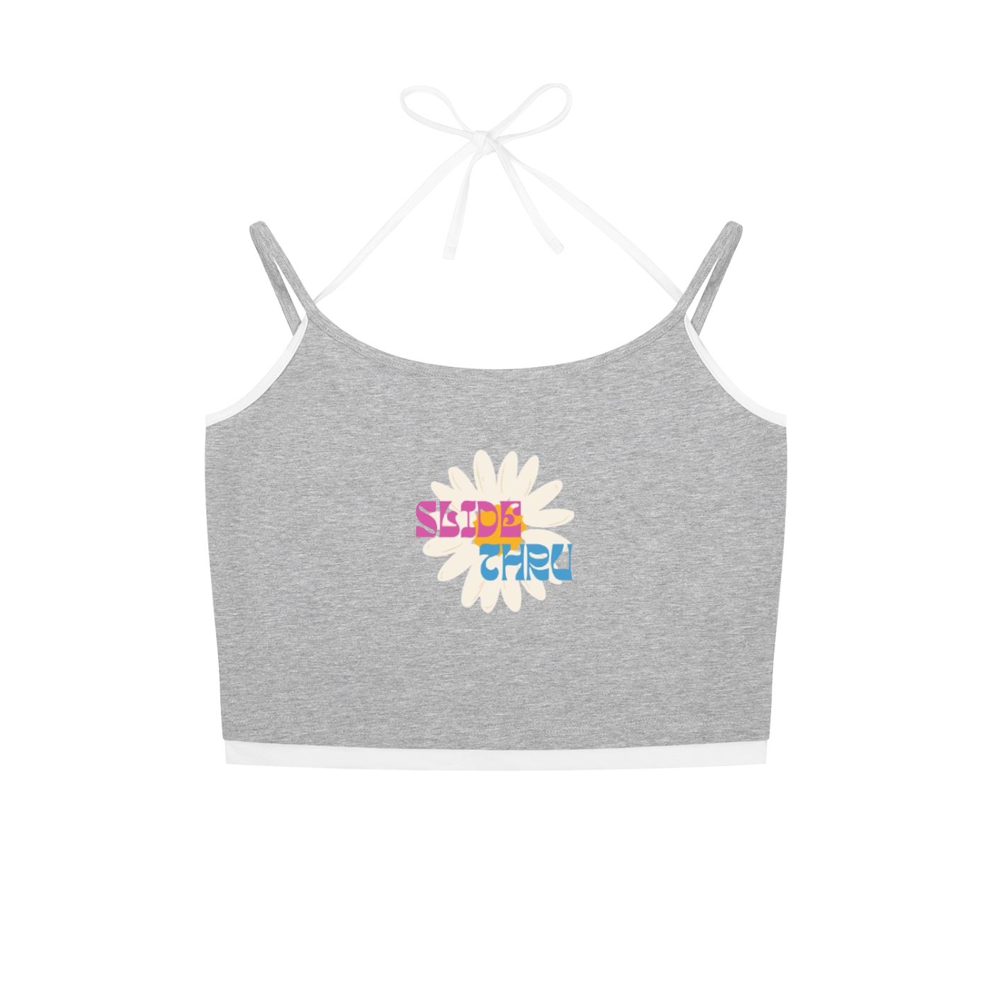 Contrast Binding Halter Tank Top