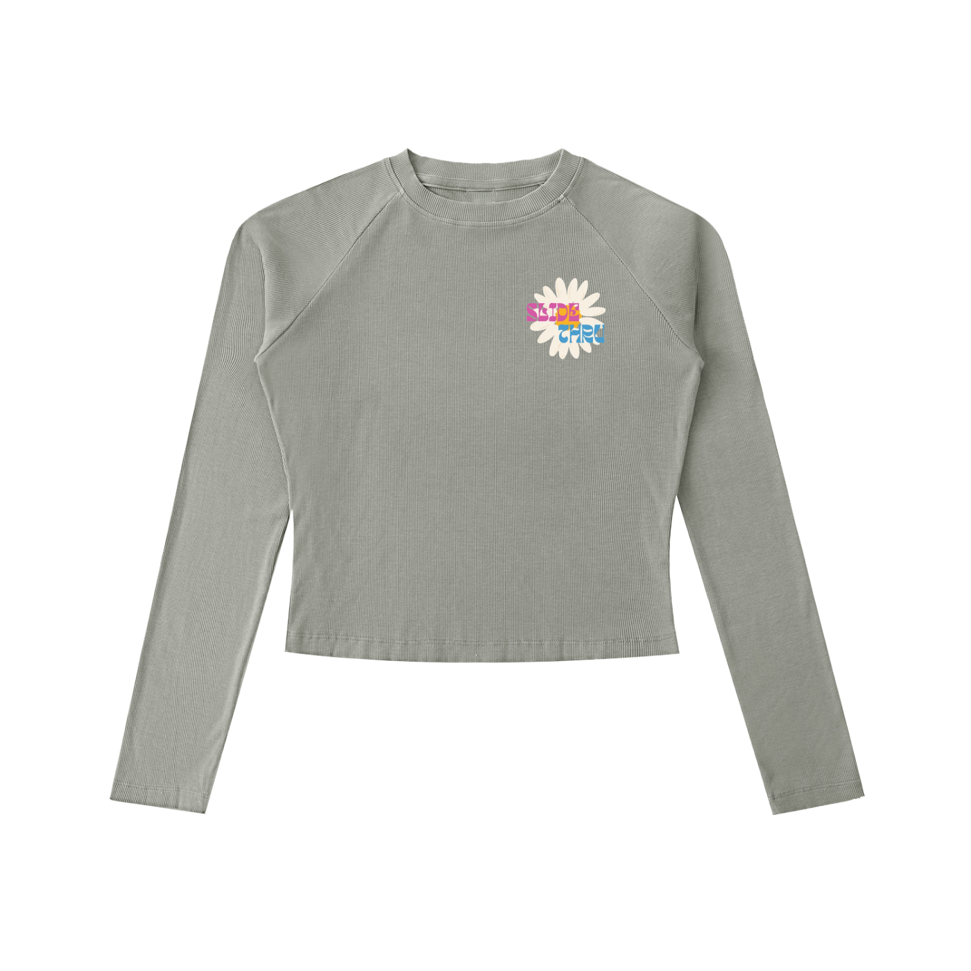 Dyed Washed Raglan Long Sleeve Slim T-Shirt