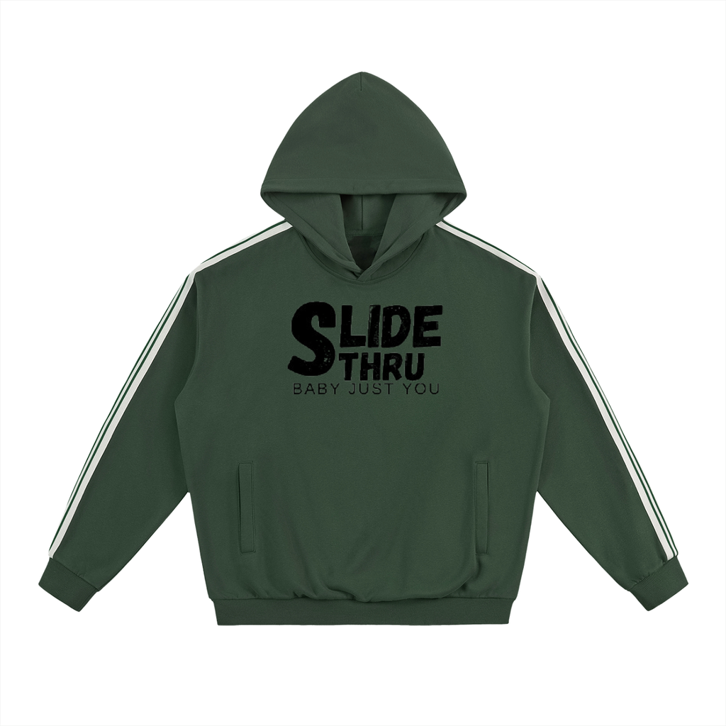 Side Stripe Drop-Shoulder Hoodie